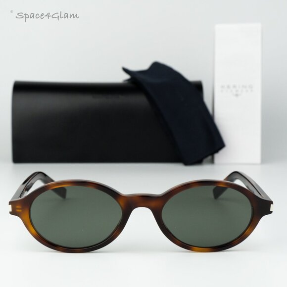 BRAND NEW Saint Laurent SL751 JEANNE 003 Dark Havana Grey Oval Unisex Sunglasses - Picture 3 of 13